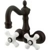 Best Vintage 3-3/8" Spread Classic Wall Mount Clawfoot Tub Filler Faucet Tub Faucets