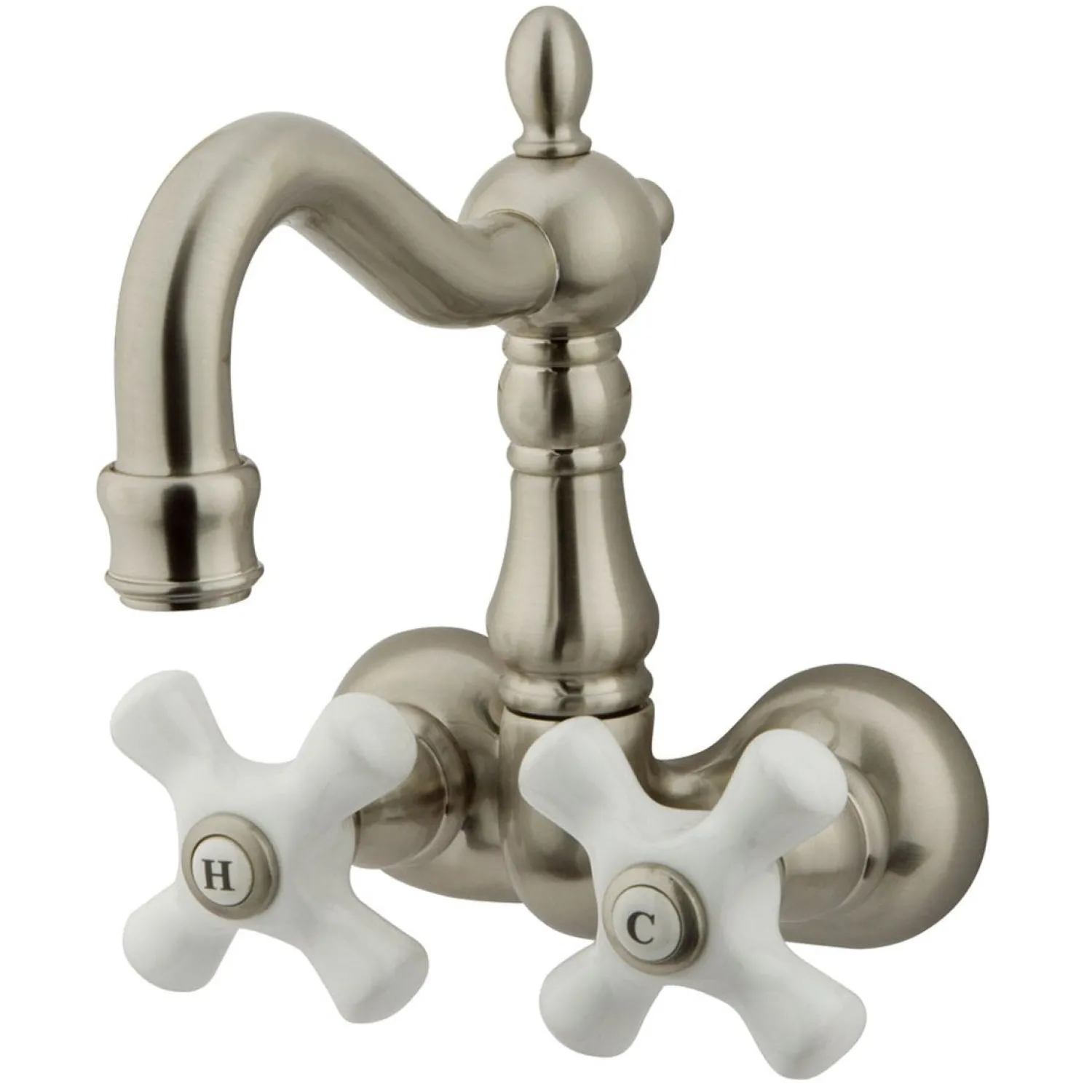 Best Vintage 3-3/8" Spread Classic Wall Mount Clawfoot Tub Filler Faucet Tub Faucets