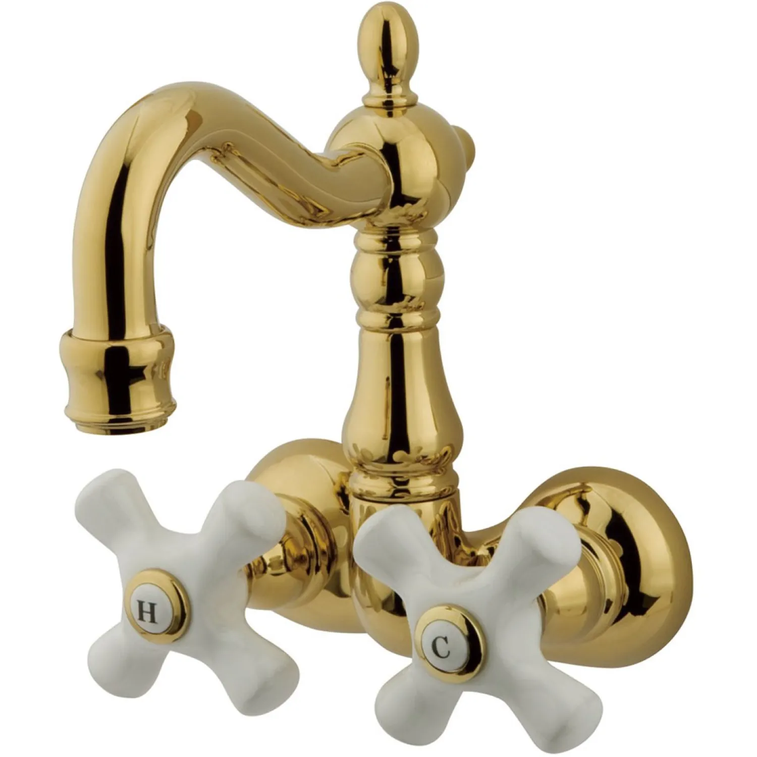 Best Vintage 3-3/8" Spread Classic Wall Mount Clawfoot Tub Filler Faucet Tub Faucets