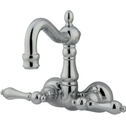 Sale Vintage 3-3/8" Spread Wall Mount Brass Clawfoot Tub Filler Tub Faucets