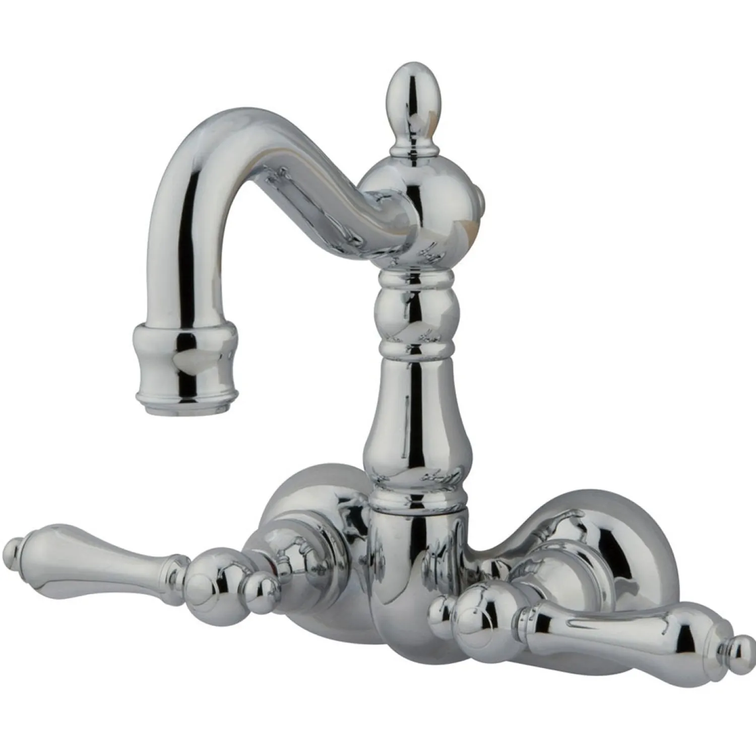 Sale Vintage 3-3/8" Spread Wall Mount Brass Clawfoot Tub Filler Tub Faucets