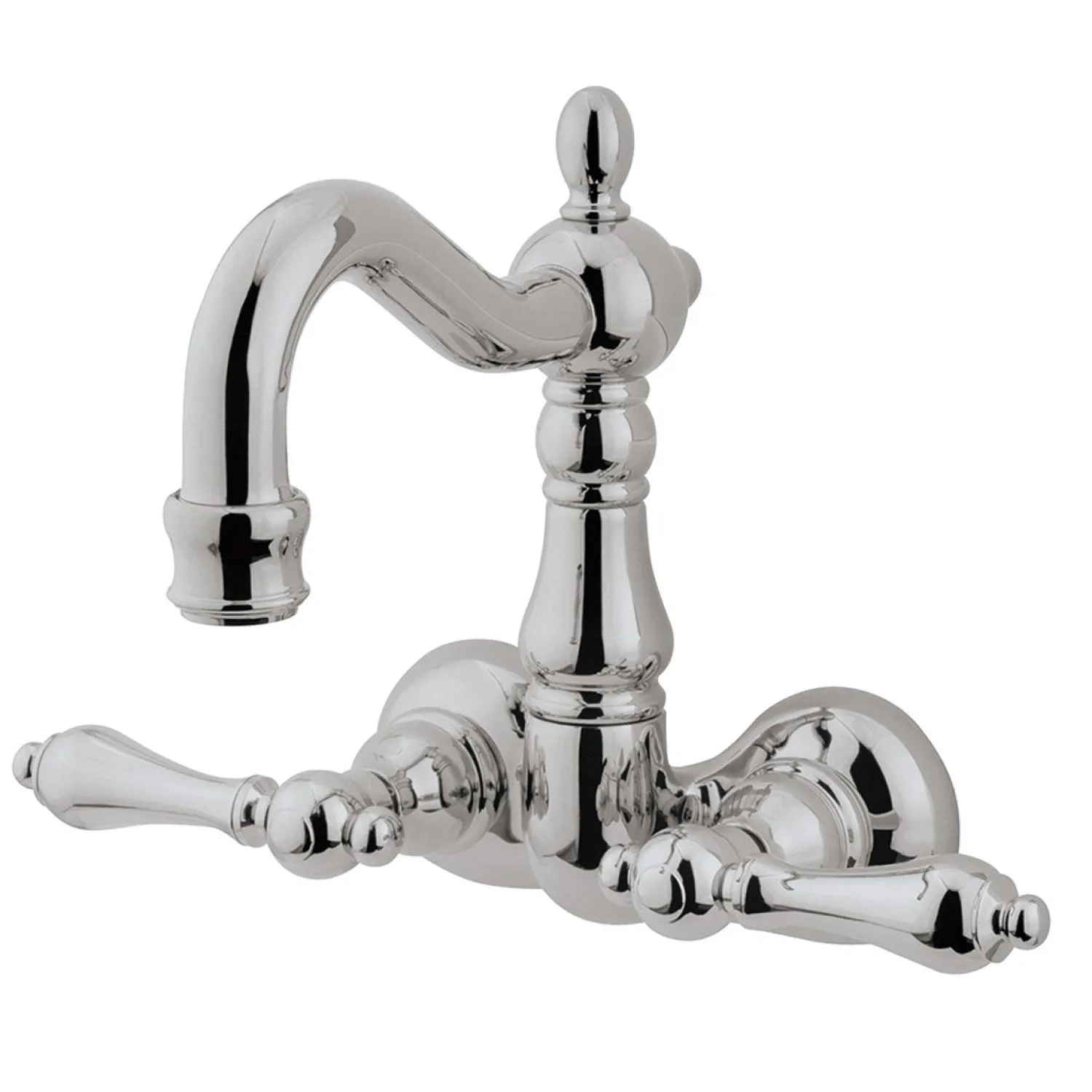 Sale Vintage 3-3/8" Spread Wall Mount Brass Clawfoot Tub Filler Tub Faucets