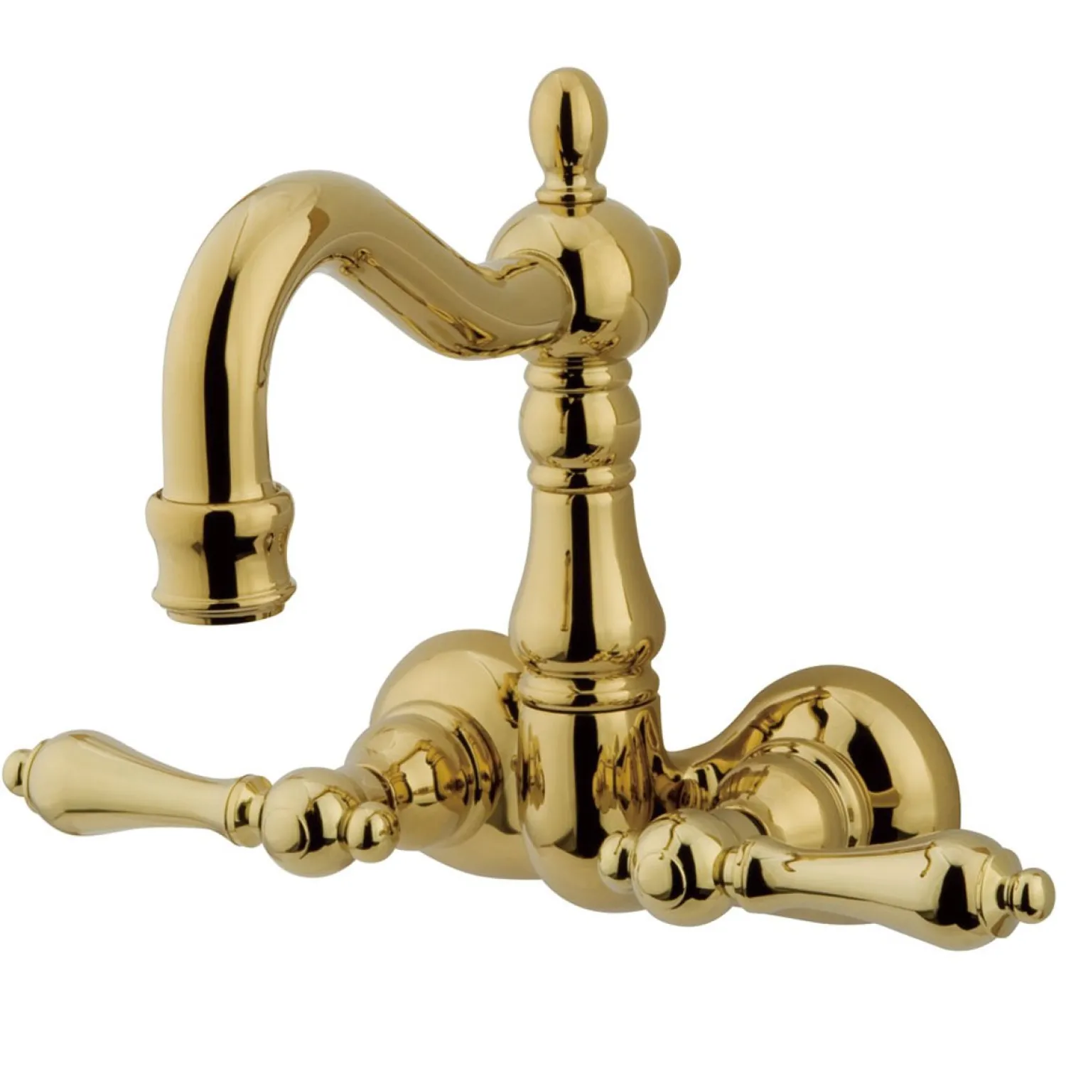 Sale Vintage 3-3/8" Spread Wall Mount Brass Clawfoot Tub Filler Tub Faucets