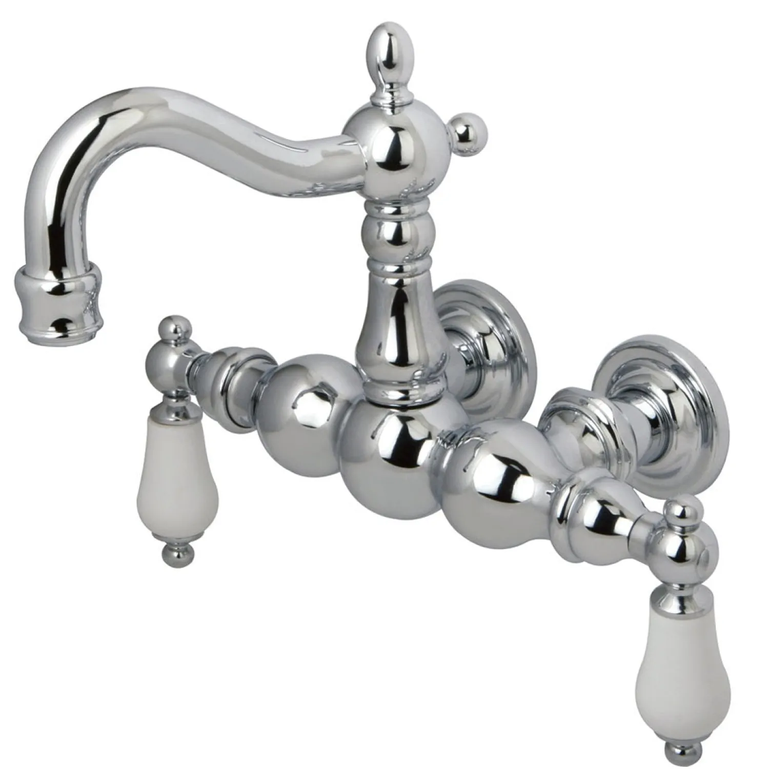 Sale Vintage 3-3/8" Spread Wall Mount Clawfoot Tub Filler Tub Faucets