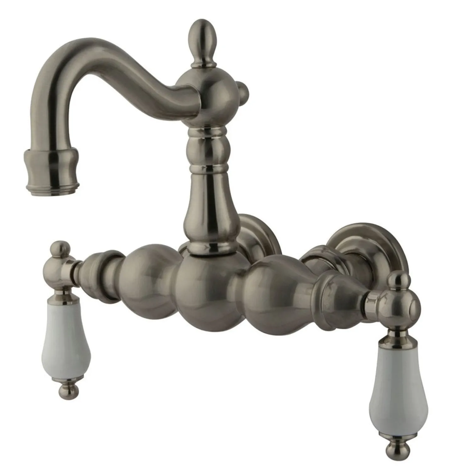 Sale Vintage 3-3/8" Spread Wall Mount Clawfoot Tub Filler Tub Faucets
