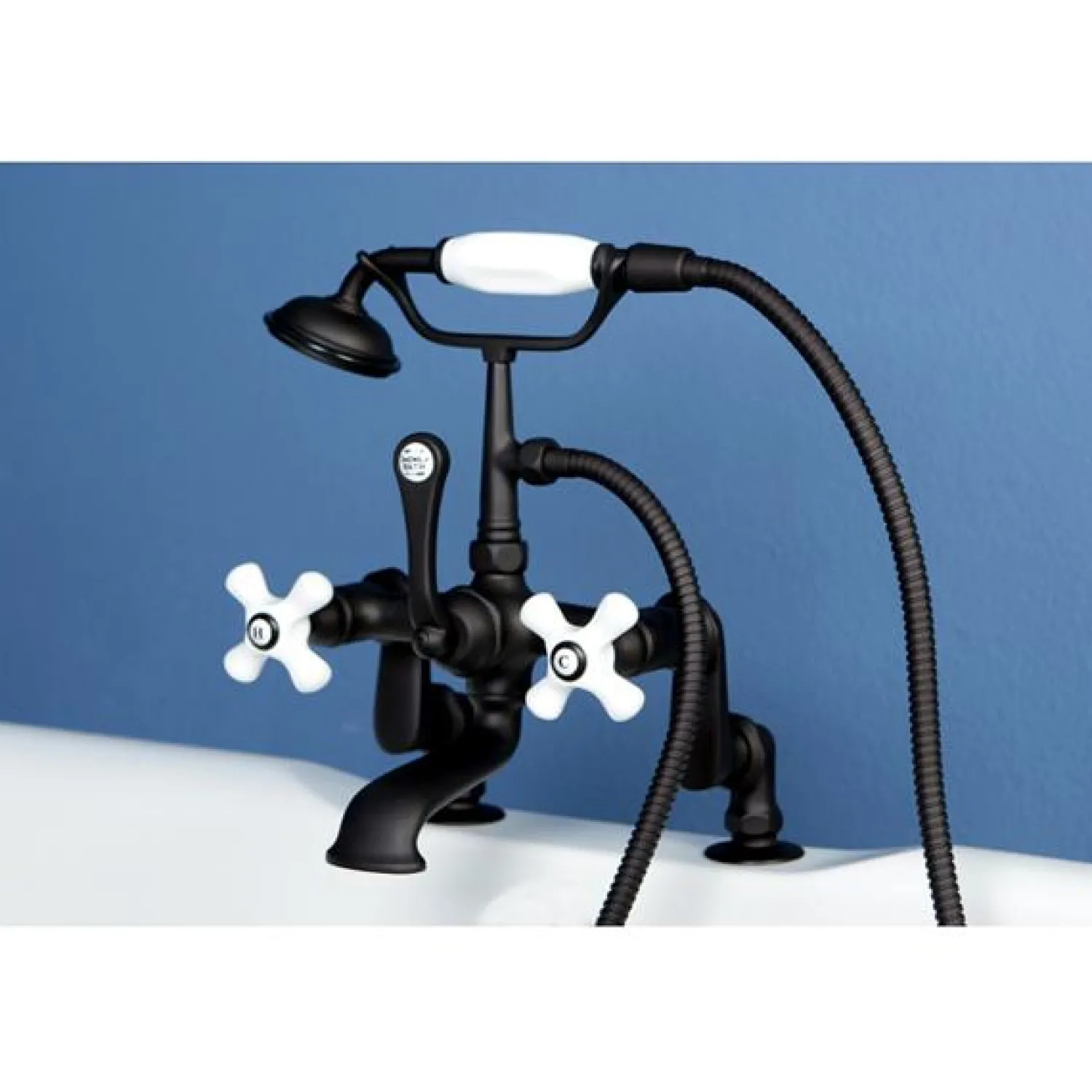 Discount Vintage 3" to 12" Classic Deck Mount Clawfoot Tub Filler with Hand Shower Tub Faucets