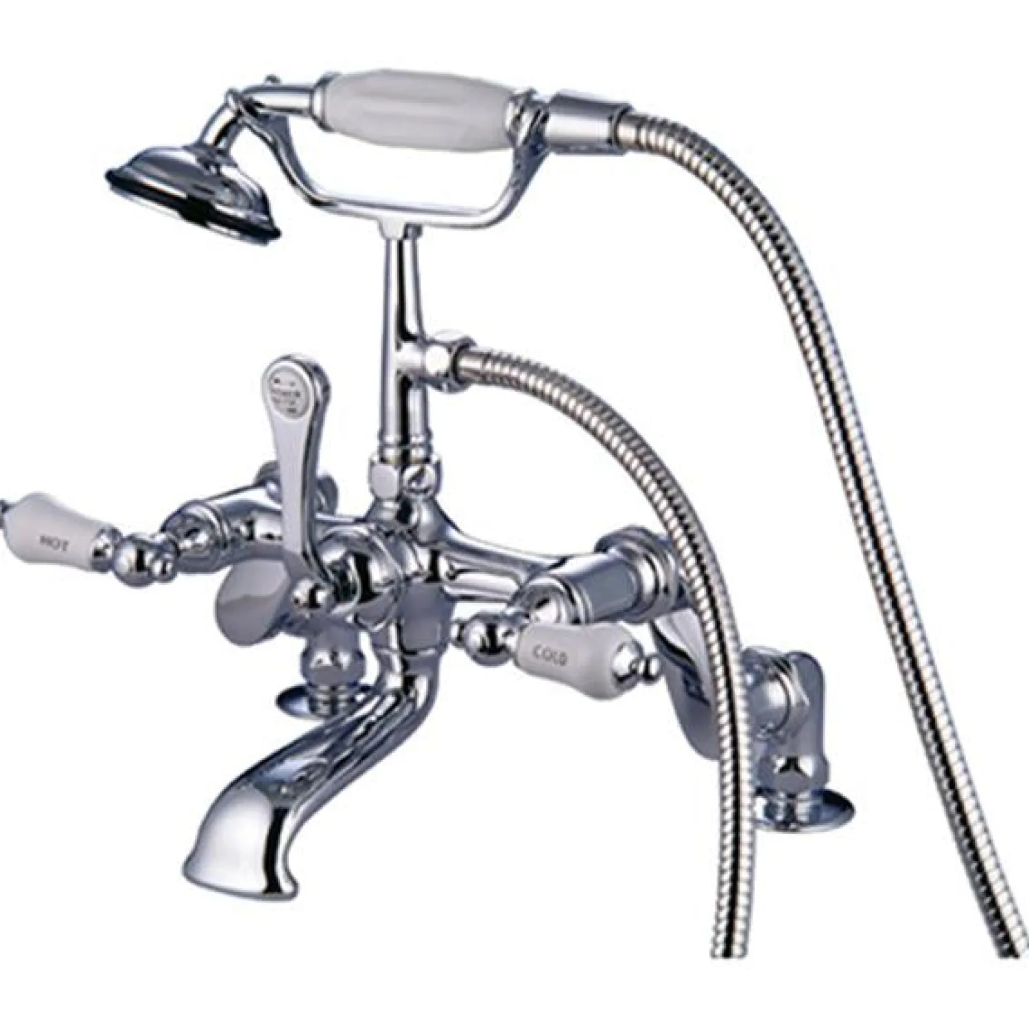 New Vintage 3" to 12" Classic Deck Mount Clawfoot Tub Filler Faucet with Hand Shower Tub Faucets