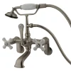 Outlet Vintage 3-3/8" to 11" Classic Wall Mount Clawfoot Tub Filler Faucet with Hand Shower Tub Faucets
