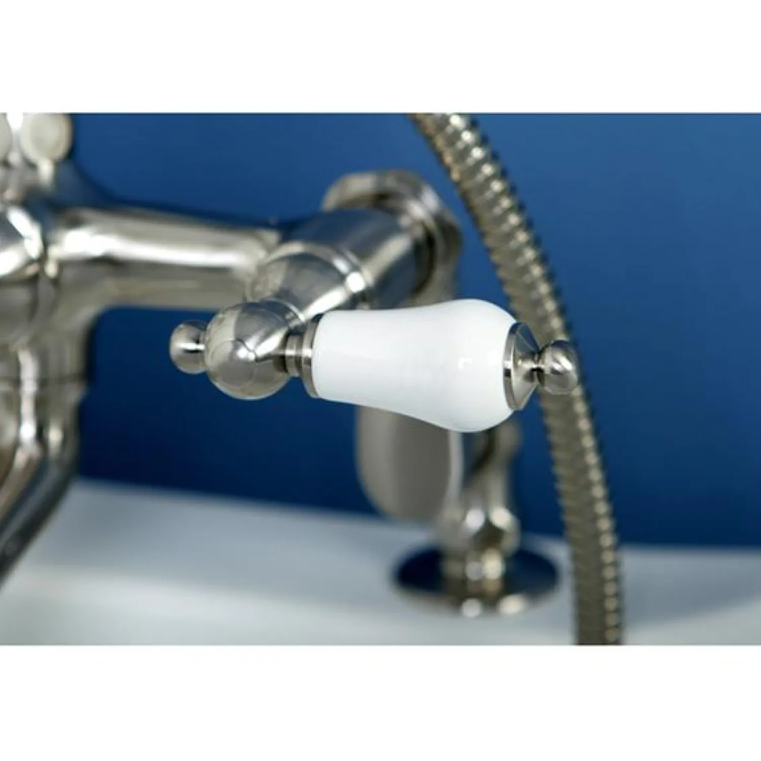 Best Vintage 3" to 12" Spread Deck Mount Clawfoot Tub Filler Faucet with Hand Shower Tub Faucets