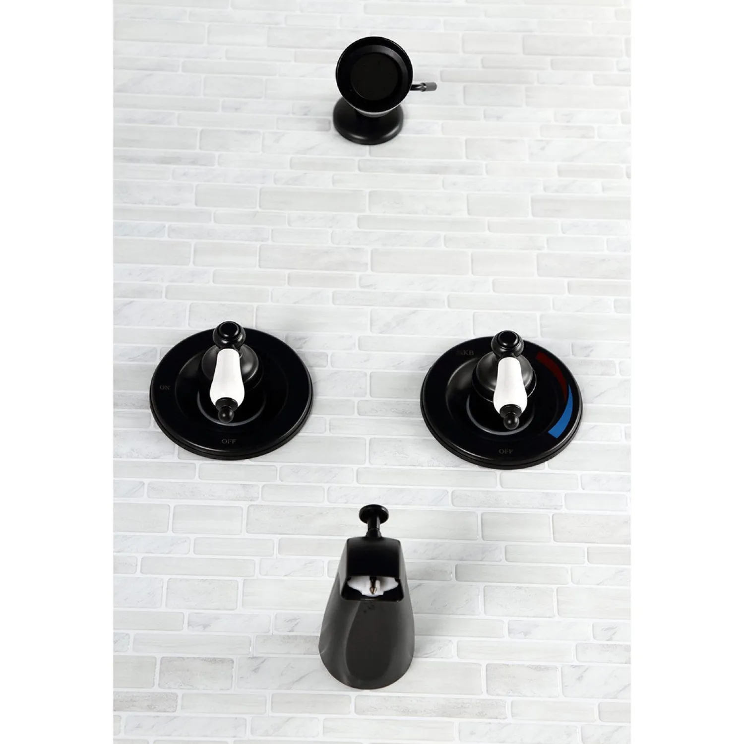 Outlet Vintage Tub and Shower Faucet in Matte Black Tub & Shower Sets