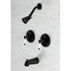 Outlet Vintage Tub and Shower Faucet in Matte Black Tub & Shower Sets