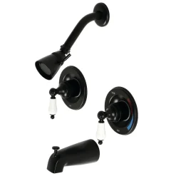 Outlet Vintage Tub and Shower Faucet in Matte Black Tub & Shower Sets