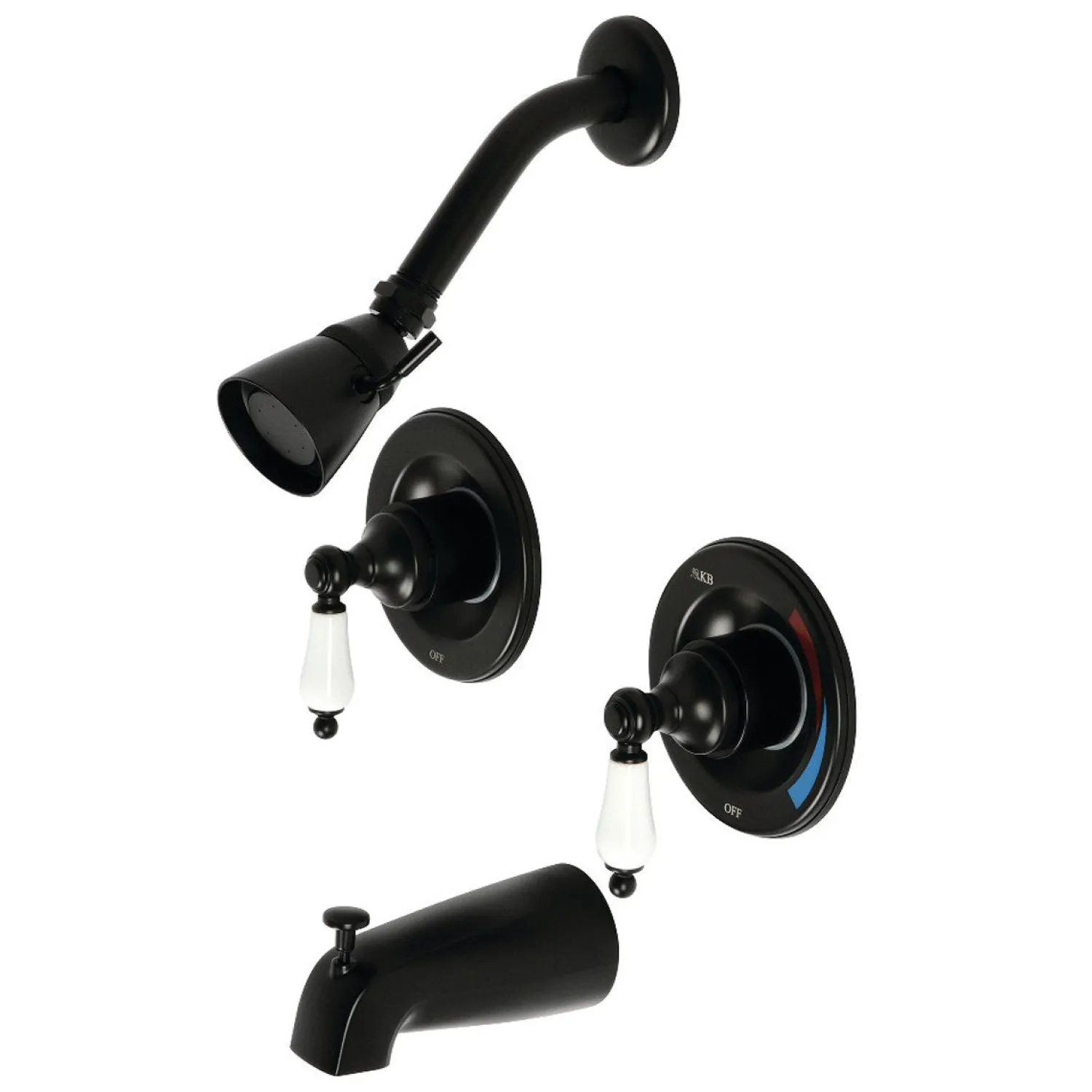 Outlet Vintage Tub and Shower Faucet in Matte Black Tub & Shower Sets