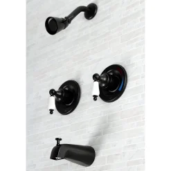 Outlet Vintage Tub and Shower Faucet in Matte Black Tub & Shower Sets