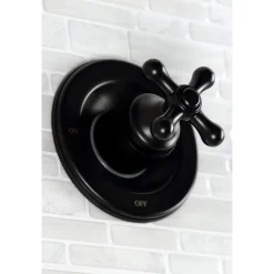 Online Vintage Twin Handles Tub Shower Faucet in Matte Black Tub & Shower Sets