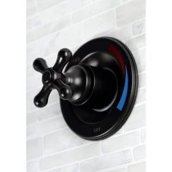 Online Vintage Twin Handles Tub Shower Faucet in Matte Black Tub & Shower Sets