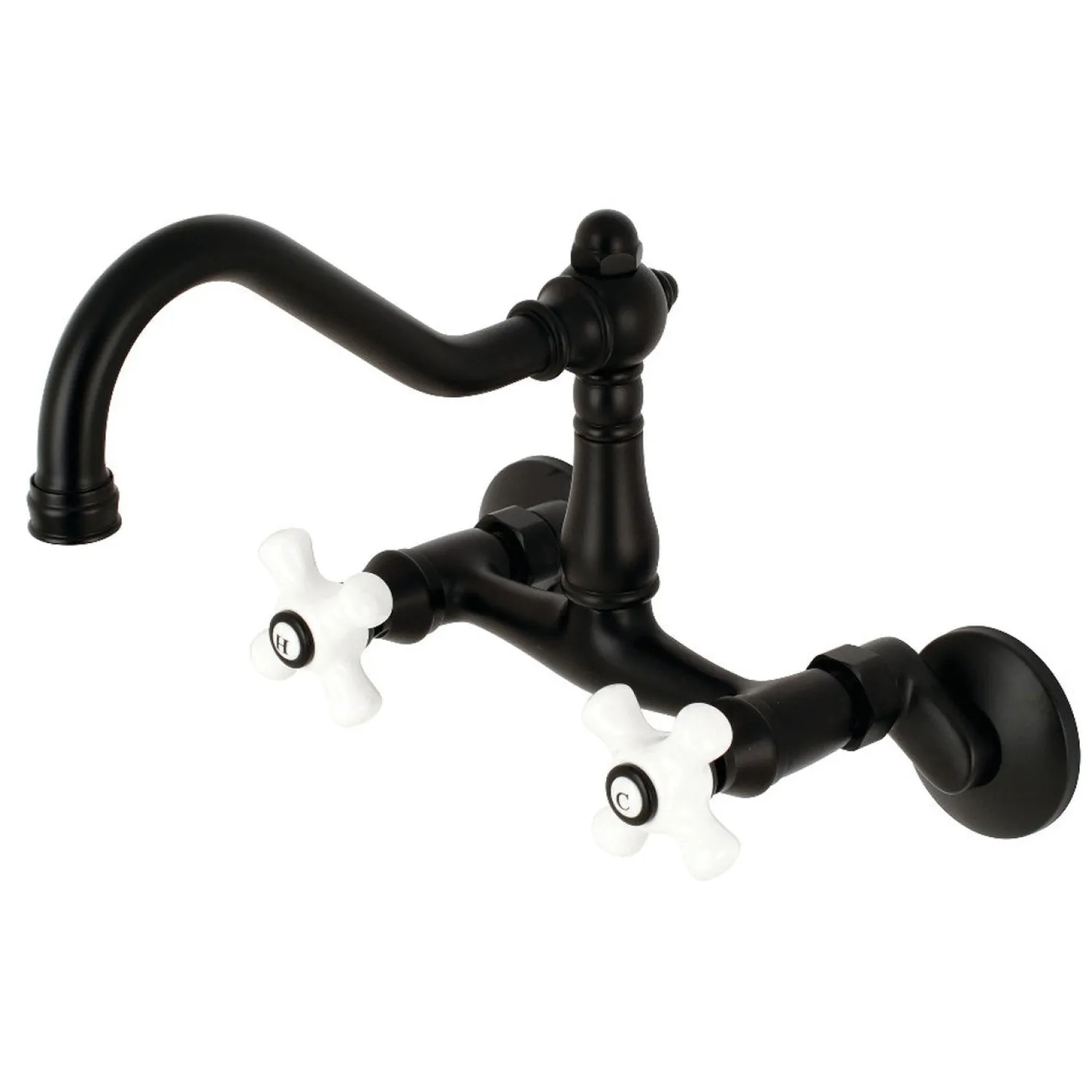 Clearance Vintage Wall Mount 6-Inch Adjustable Center Kitchen Faucet Wall Mounted Kitchen Faucets