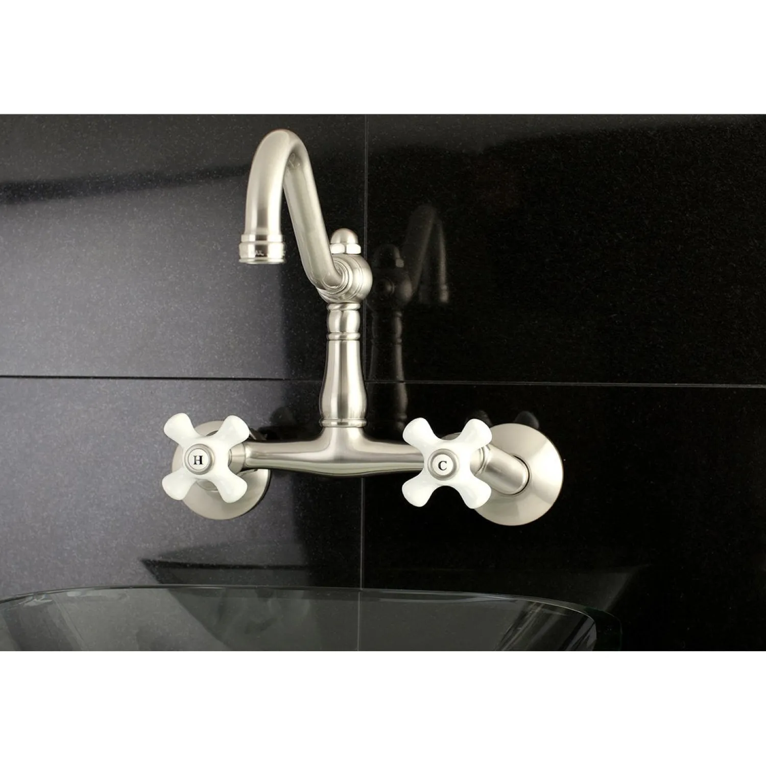 Clearance Vintage Wall Mount 6-Inch Adjustable Center Kitchen Faucet Wall Mounted Kitchen Faucets