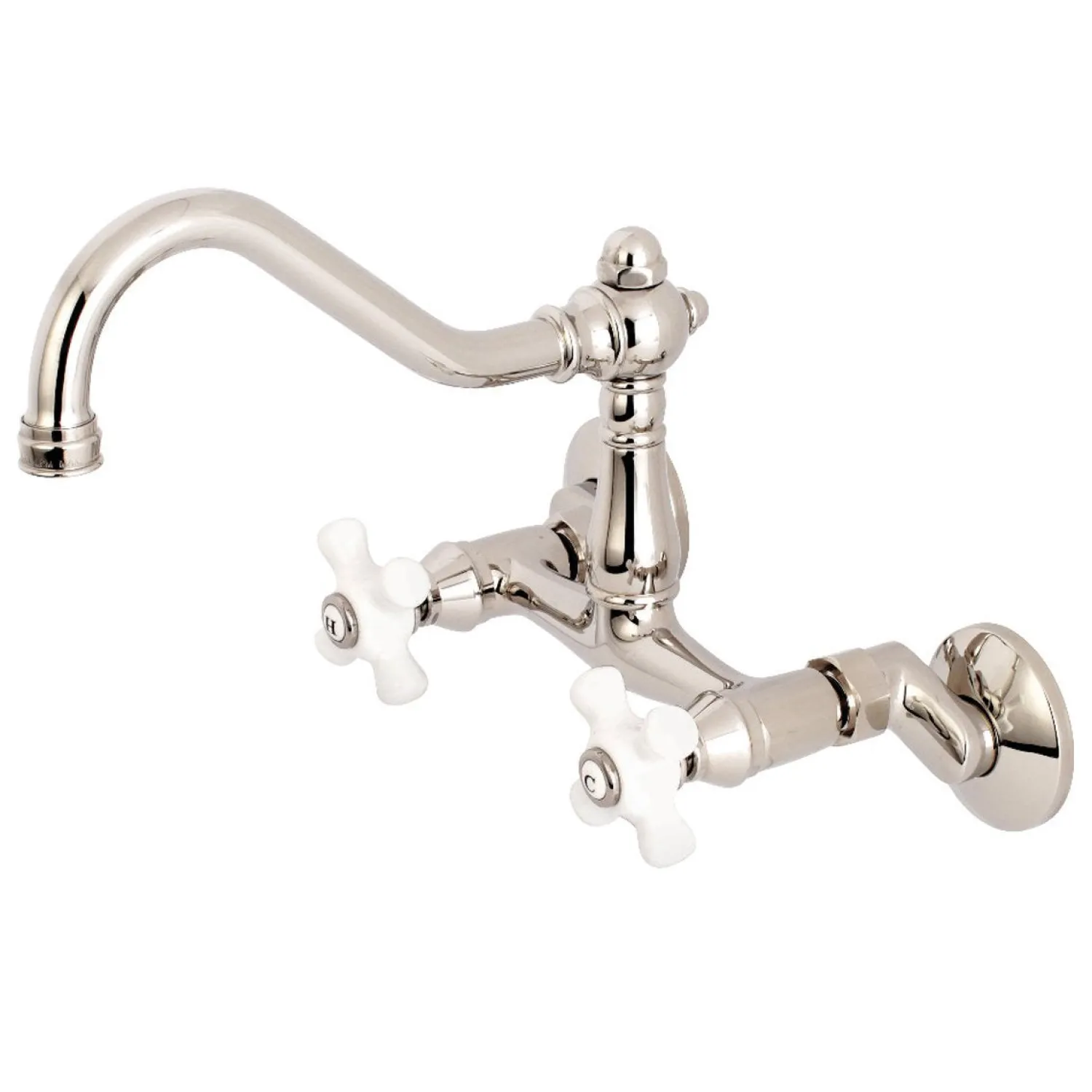 Clearance Vintage Wall Mount 6-Inch Adjustable Center Kitchen Faucet Wall Mounted Kitchen Faucets