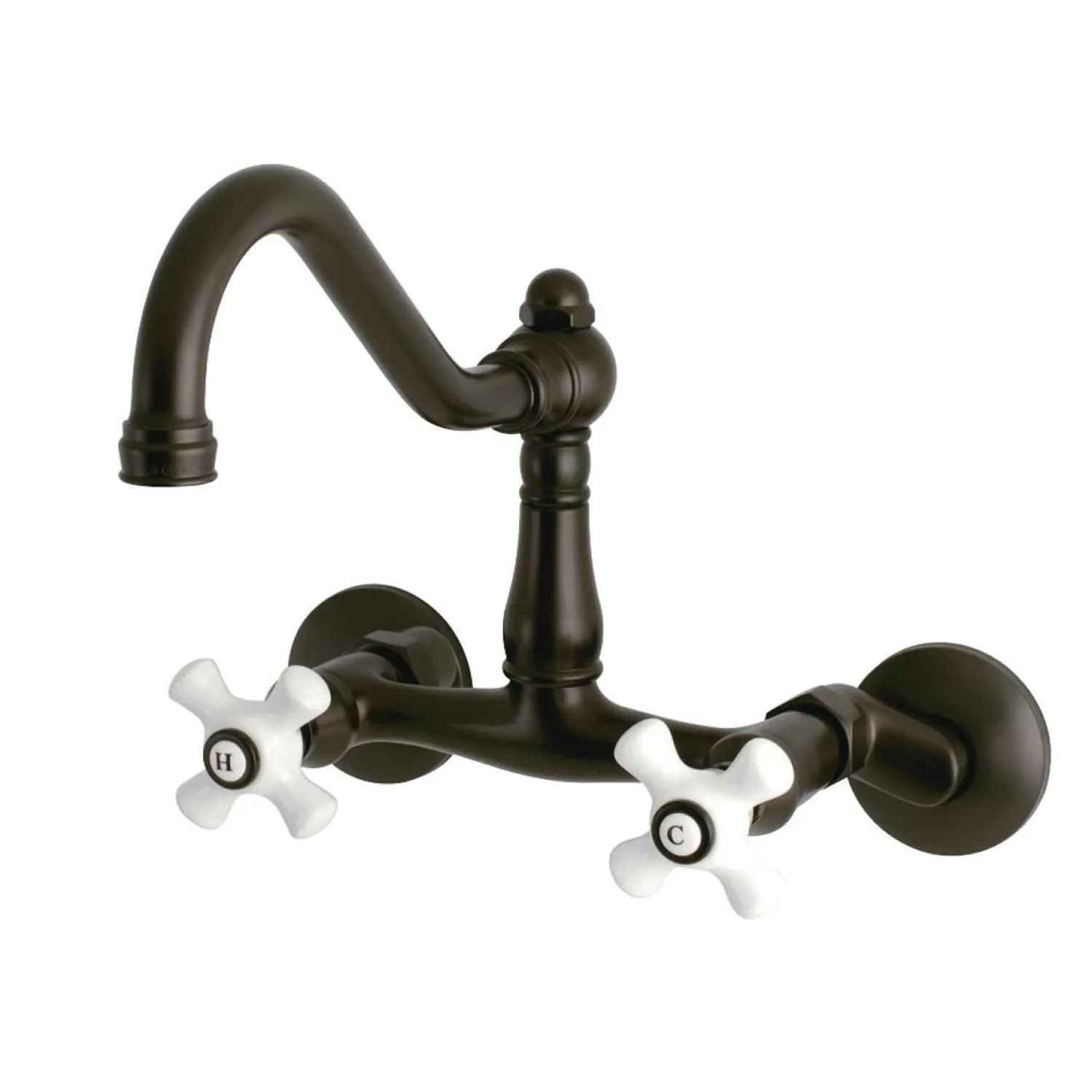 Clearance Vintage Wall Mount 6-Inch Adjustable Center Kitchen Faucet Wall Mounted Kitchen Faucets