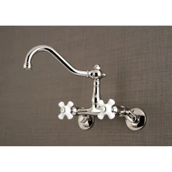 Clearance Vintage Wall Mount 6-Inch Adjustable Center Kitchen Faucet Wall Mounted Kitchen Faucets