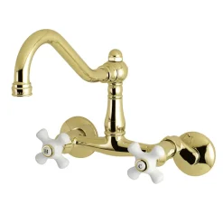 Clearance Vintage Wall Mount 6-Inch Adjustable Center Kitchen Faucet Wall Mounted Kitchen Faucets