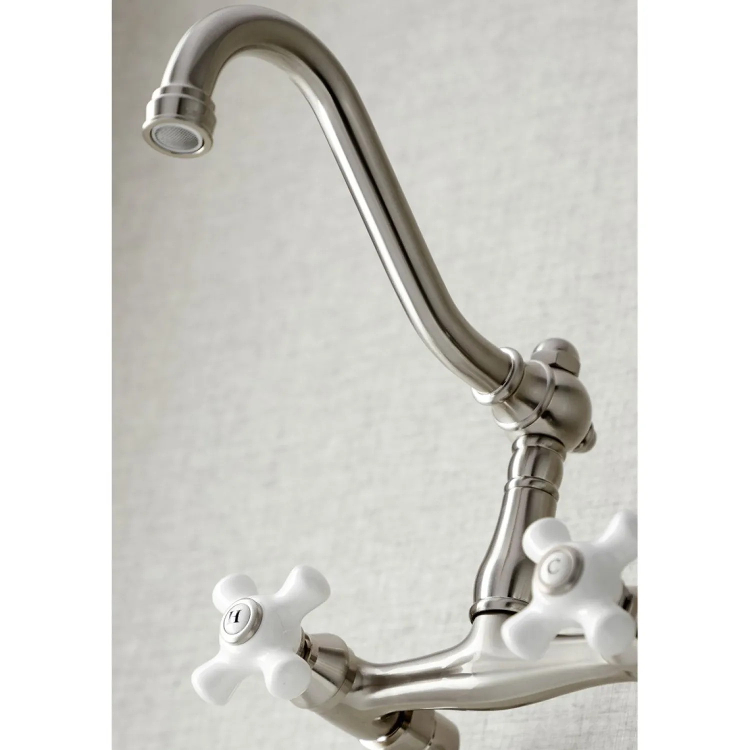 Clearance Vintage Wall Mount 6-Inch Adjustable Center Kitchen Faucet Wall Mounted Kitchen Faucets