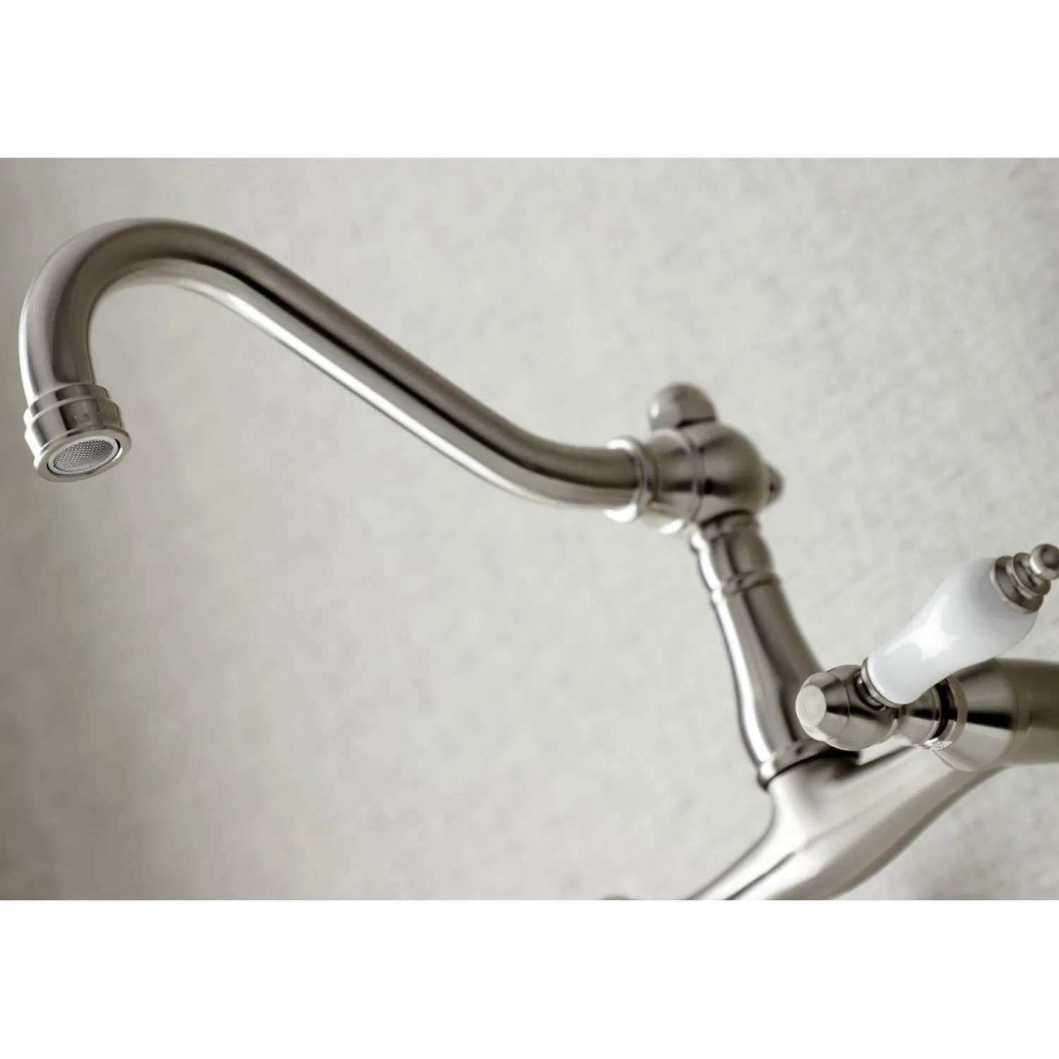 Discount Vintage Wall Mount 6" Adjustable Center Kitchen Faucet Wall Mounted Kitchen Faucets