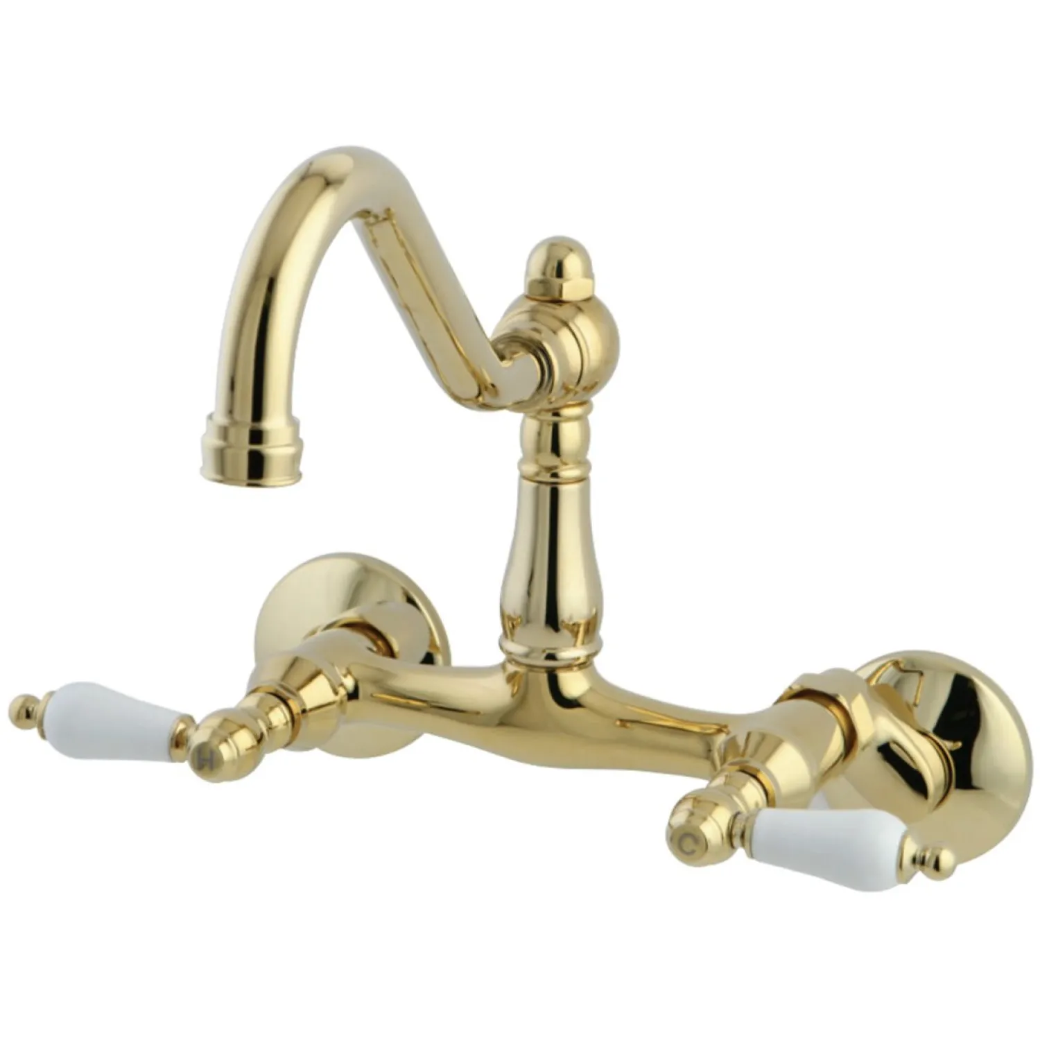 Discount Vintage Wall Mount 6" Adjustable Center Kitchen Faucet Wall Mounted Kitchen Faucets