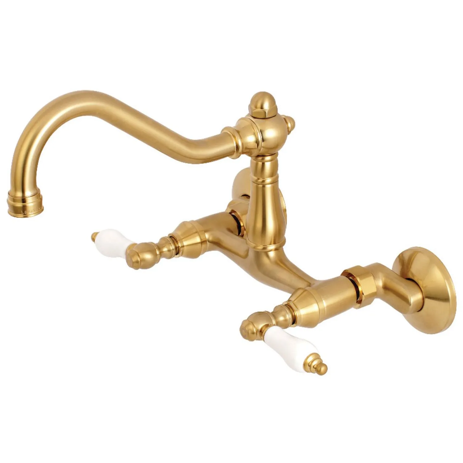 Discount Vintage Wall Mount 6" Adjustable Center Kitchen Faucet Wall Mounted Kitchen Faucets