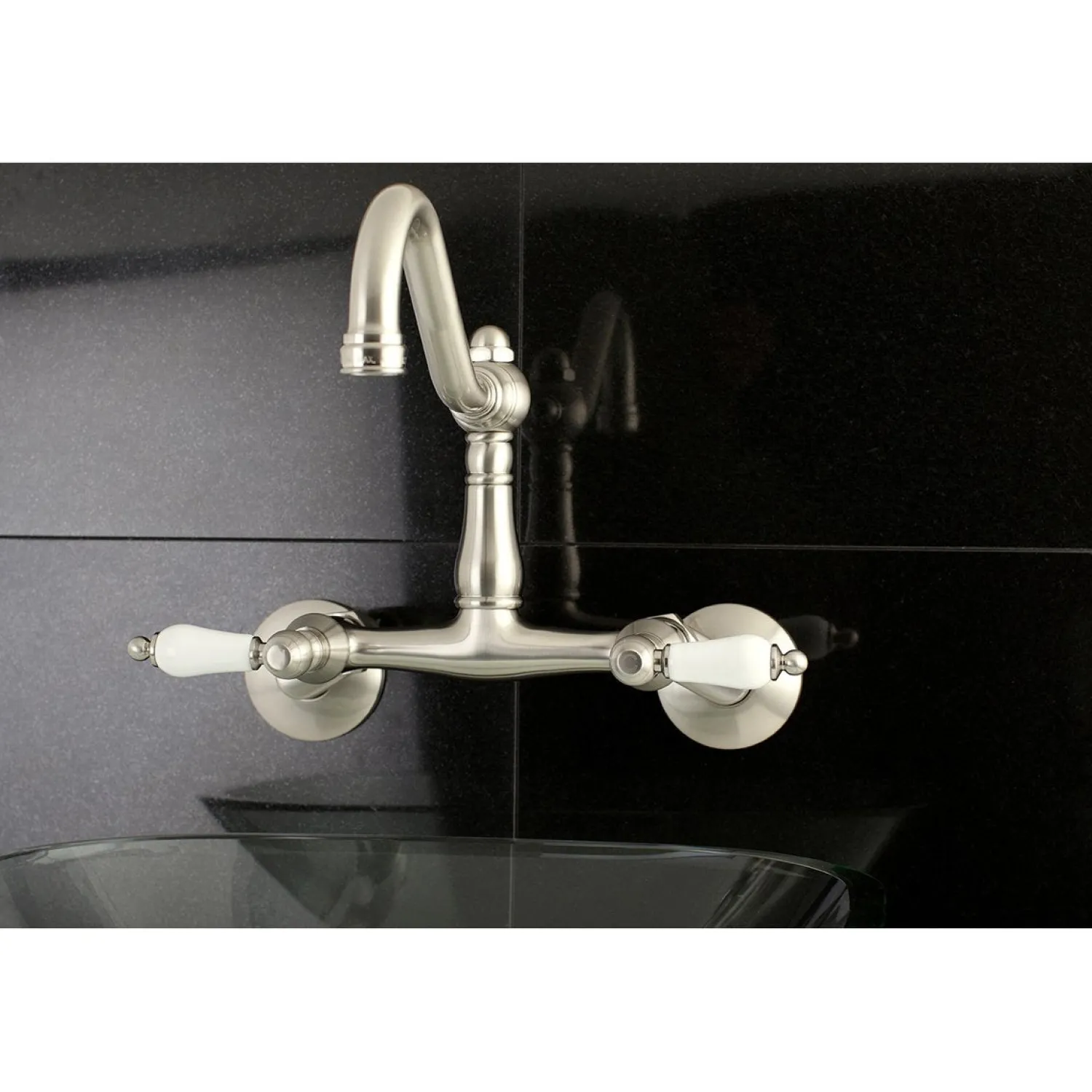 Discount Vintage Wall Mount 6" Adjustable Center Kitchen Faucet Wall Mounted Kitchen Faucets
