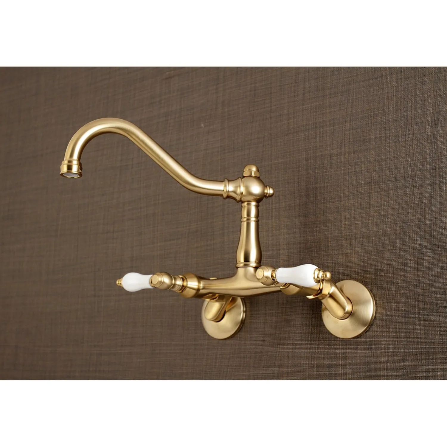 Discount Vintage Wall Mount 6" Adjustable Center Kitchen Faucet Wall Mounted Kitchen Faucets