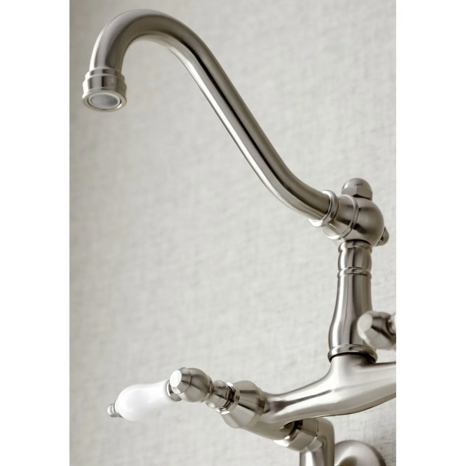 Discount Vintage Wall Mount 6" Adjustable Center Kitchen Faucet Wall Mounted Kitchen Faucets