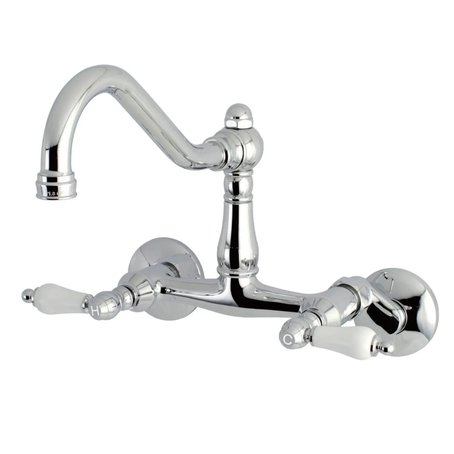 Discount Vintage Wall Mount 6" Adjustable Center Kitchen Faucet Wall Mounted Kitchen Faucets