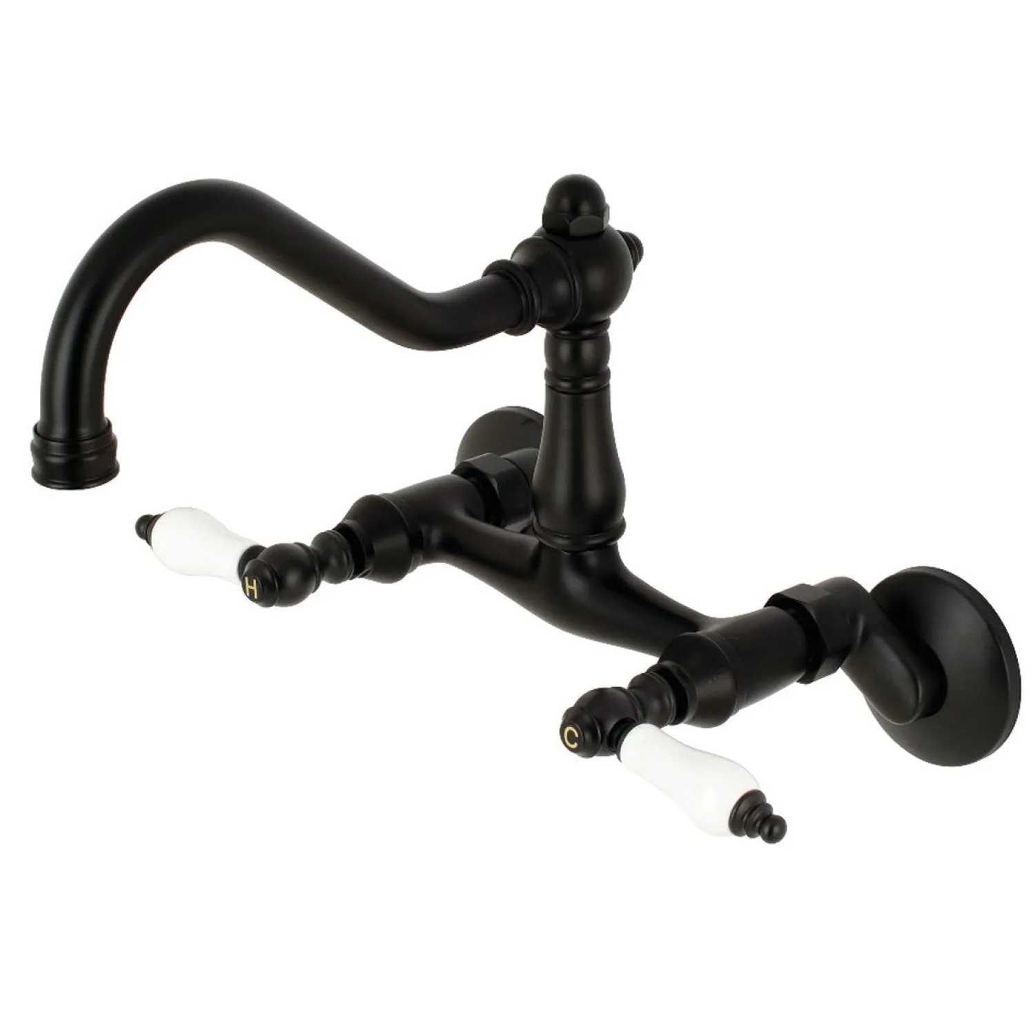 Discount Vintage Wall Mount 6" Adjustable Center Kitchen Faucet Wall Mounted Kitchen Faucets