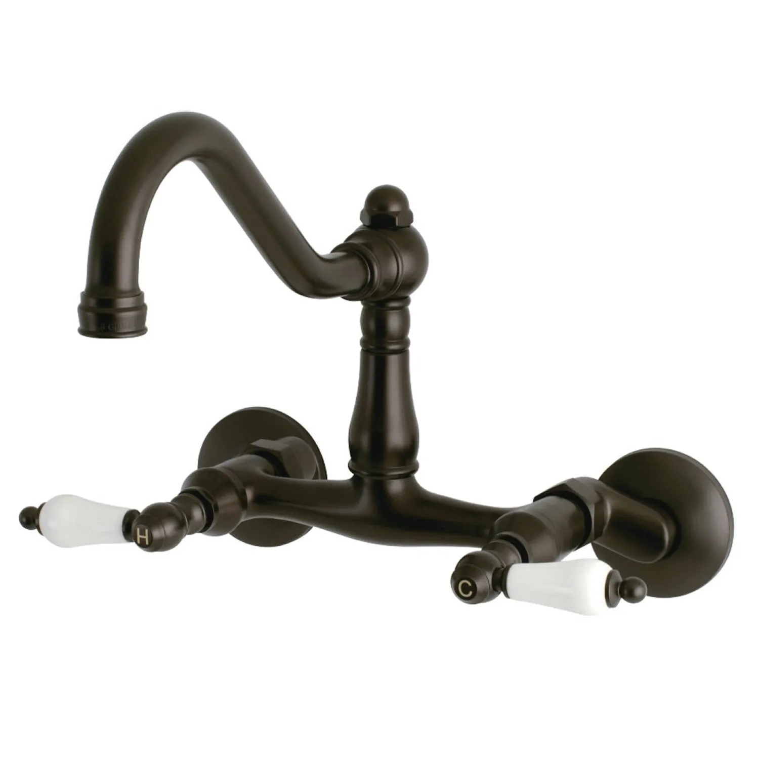 Discount Vintage Wall Mount 6" Adjustable Center Kitchen Faucet Wall Mounted Kitchen Faucets