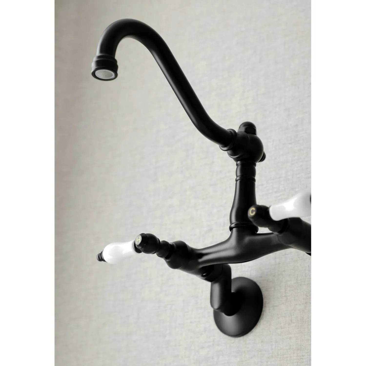 Discount Vintage Wall Mount 6" Adjustable Center Kitchen Faucet Wall Mounted Kitchen Faucets