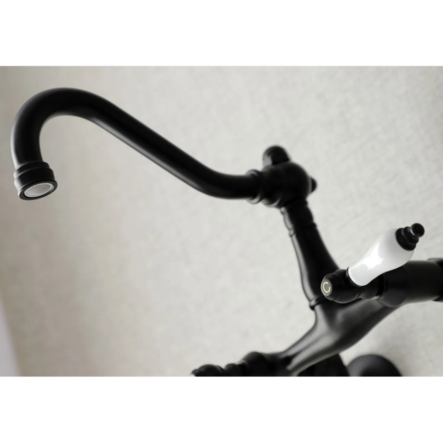 Discount Vintage Wall Mount 6" Adjustable Center Kitchen Faucet Wall Mounted Kitchen Faucets