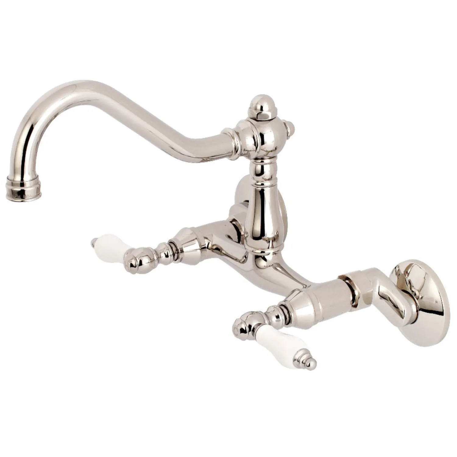 Discount Vintage Wall Mount 6" Adjustable Center Kitchen Faucet Wall Mounted Kitchen Faucets