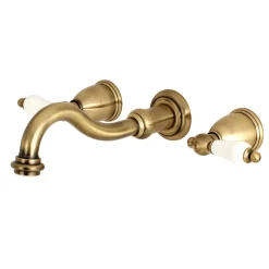 New Vintage Wall Mount 2-Handle Bathroom Faucet Wall Mount