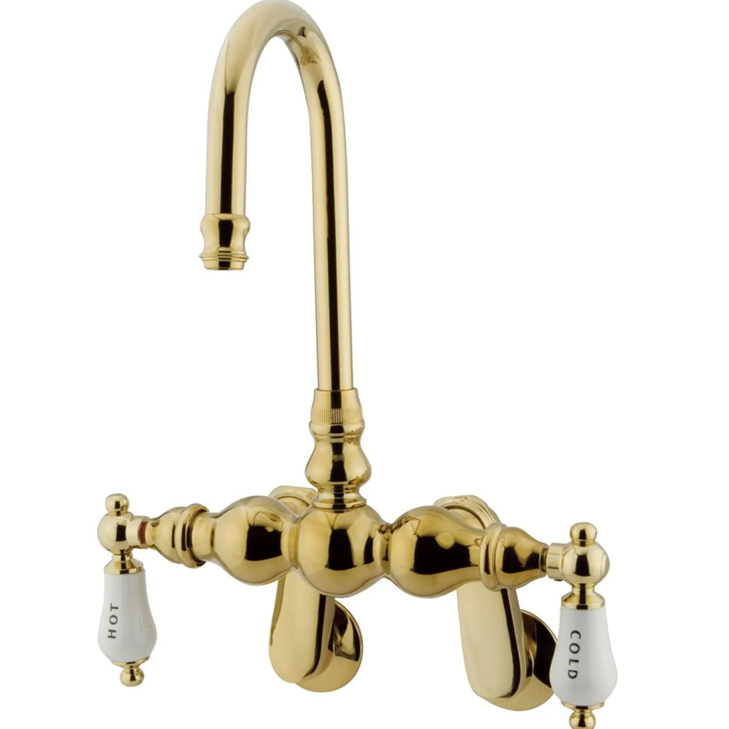 Hot Vintage Wall Mount Classic Clawfoot Tub Filler with 3-3/8" Spread Tub Faucets