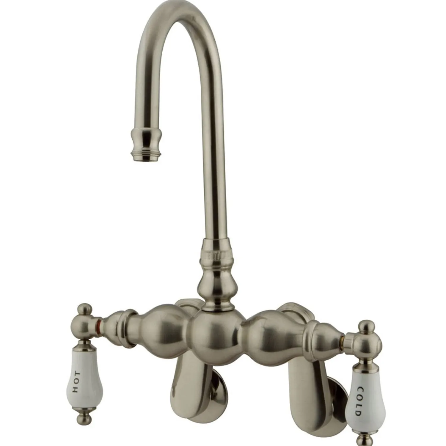 Hot Vintage Wall Mount Classic Clawfoot Tub Filler with 3-3/8" Spread Tub Faucets