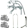 Clearance Vintage Wall Mount Clawfoot Tub Faucet Package with Offset Supply Lines Tub Faucets