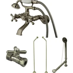 Clearance Vintage Wall Mount Clawfoot Tub Faucet Package with Offset Supply Lines Tub Faucets