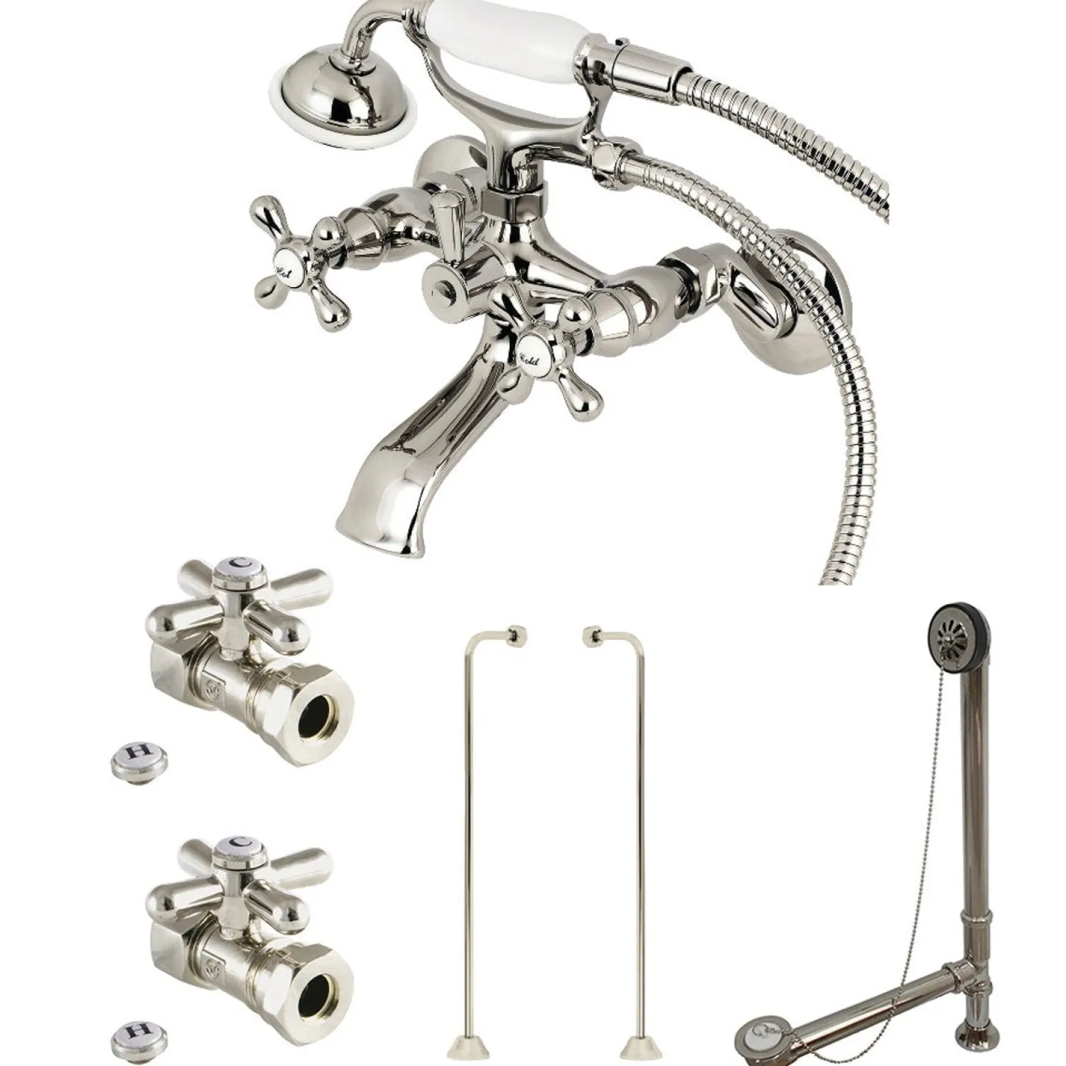 Clearance Vintage Wall Mount 22.56" Clawfoot Faucet Package Tub Faucets