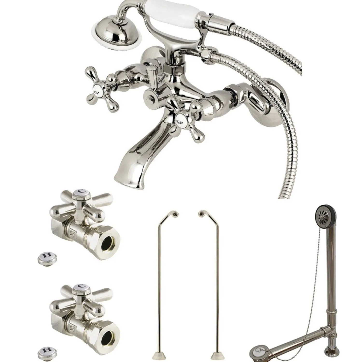 Discount Vintage Wall Mount 25" Clawfoot Faucet Package Tub Faucets