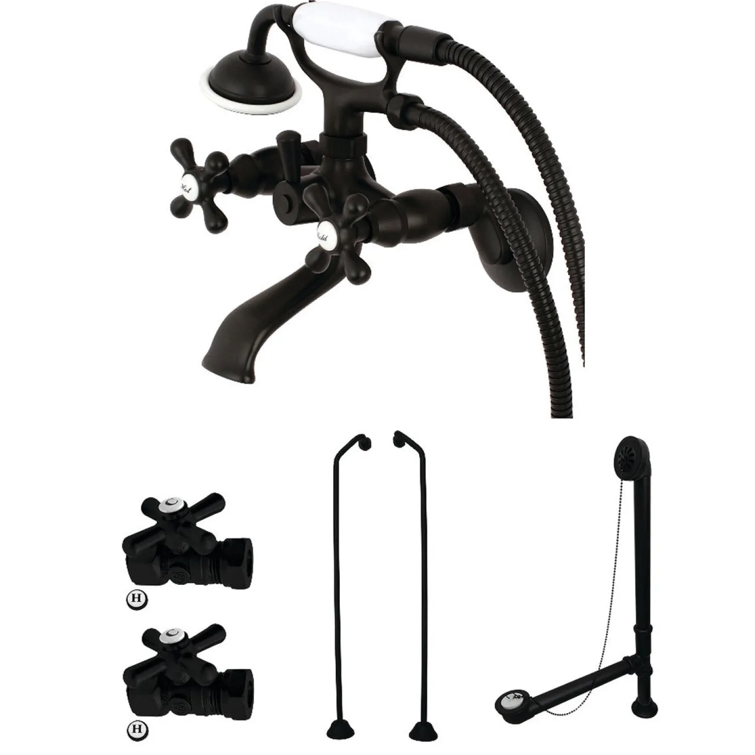 Discount Vintage Wall Mount 25" Clawfoot Faucet Package Tub Faucets