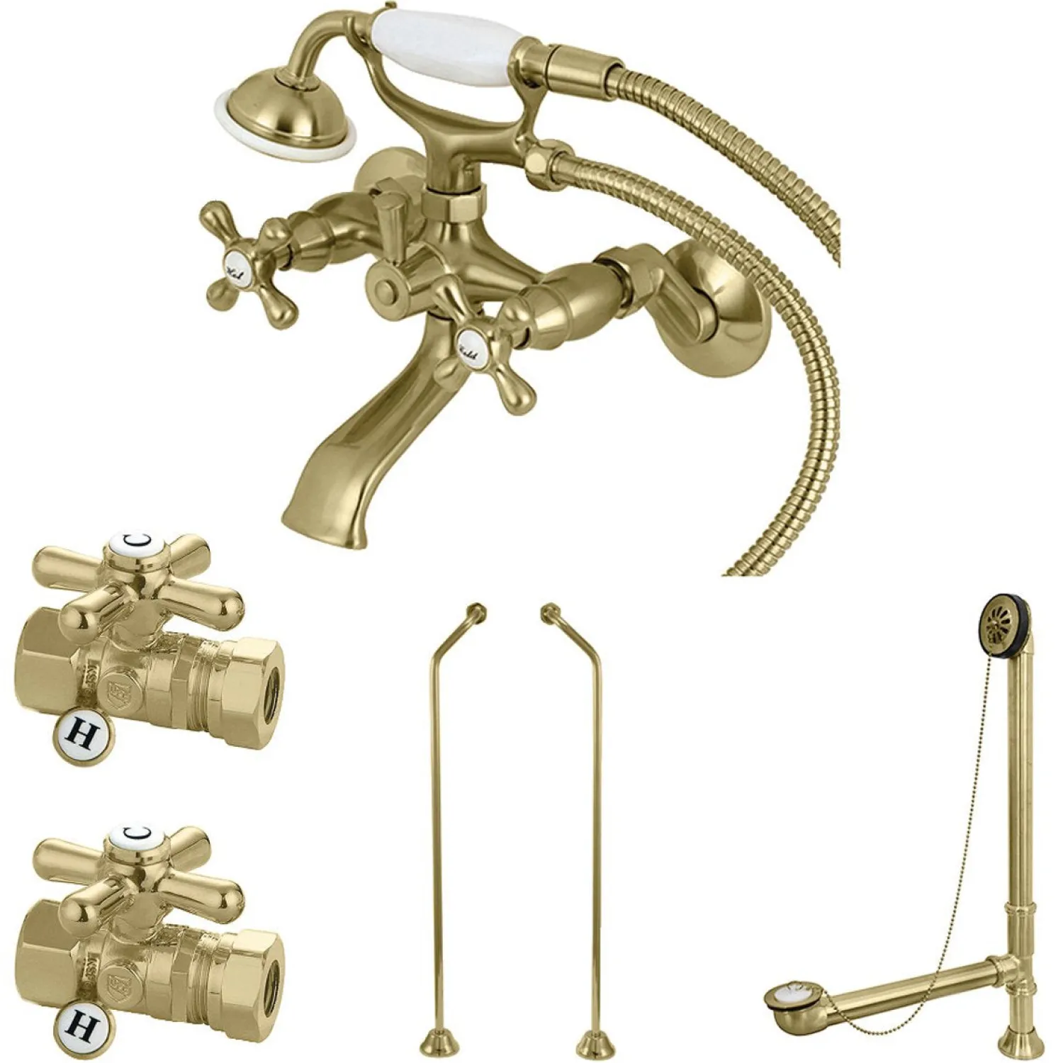 Discount Vintage Wall Mount 25" Clawfoot Faucet Package Tub Faucets