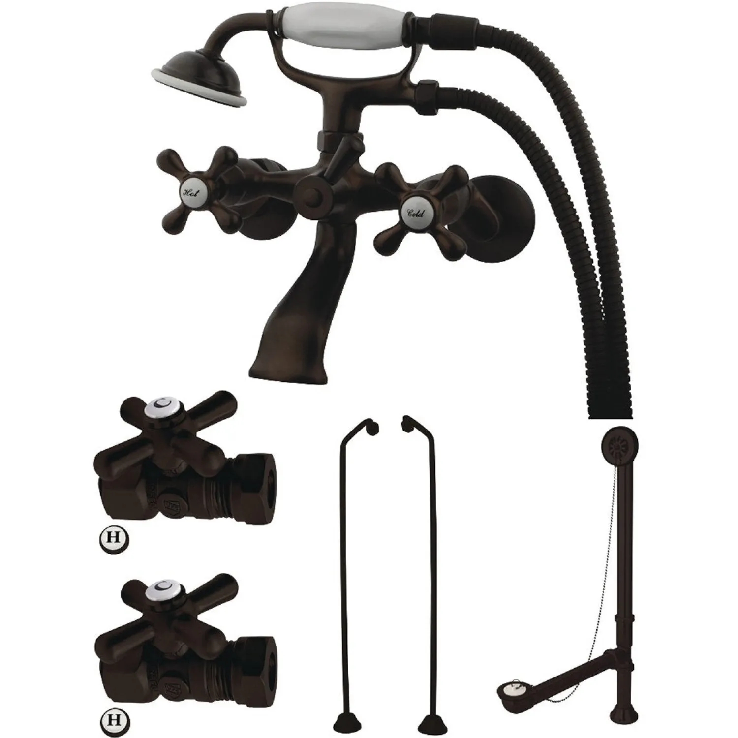 Discount Vintage Wall Mount 25" Clawfoot Faucet Package Tub Faucets