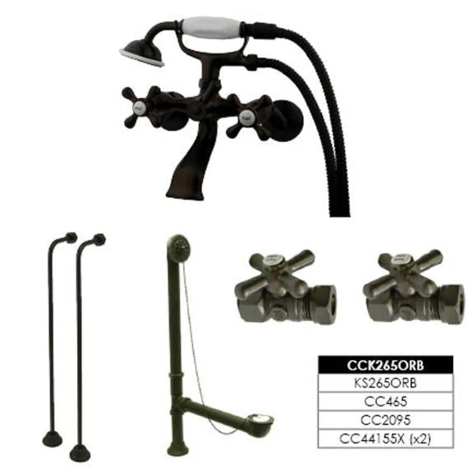 Vintage Wall Mount Clawfoot Tub Faucet Package Tub Faucets